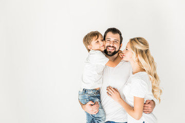 happy parents with little son