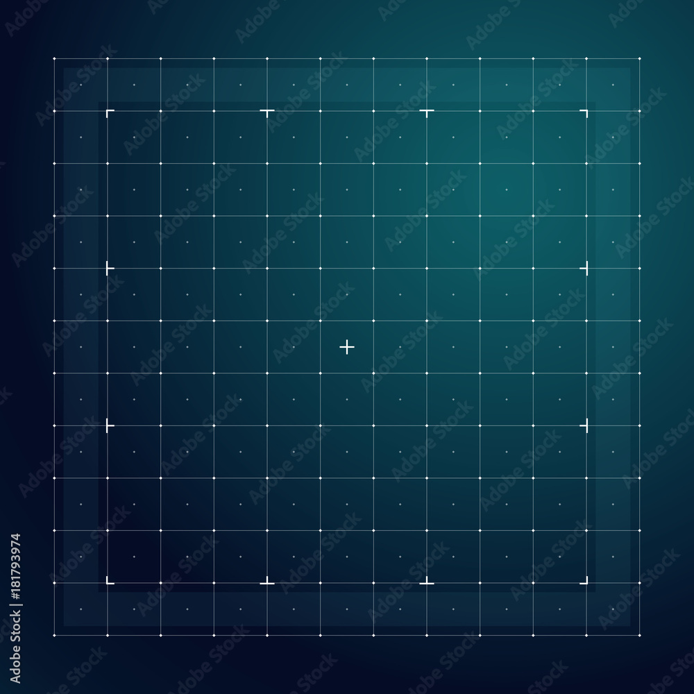 Wall mural grid for futuristic hud interface. line technology vector pattern