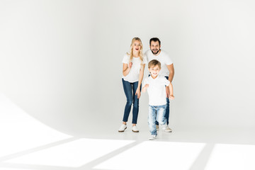 Fototapeta premium happy family with one child
