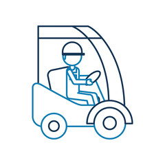 man driving a delivery truck logistic working vector illustration