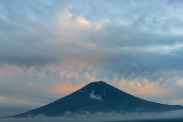 Mountain Fuji with Clouds at sunset in Japan