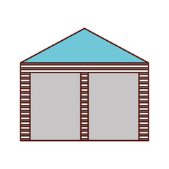 warehouse building exterior commercial empty vector illustration