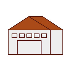 warehouse building exterior commercial empty vector illustration