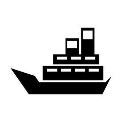 sea boat transport delivery vehicle logistic vector illustration