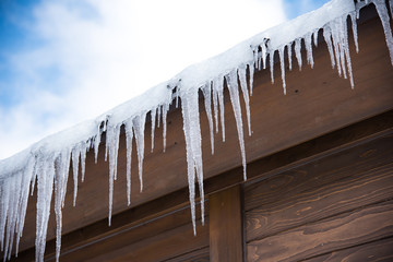 Icicles on roof