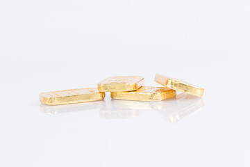 The gold bar on white background with clipping path