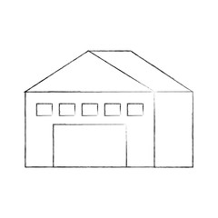warehouse building exterior commercial empty vector illustration