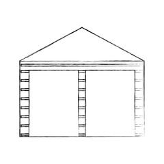 warehouse building exterior commercial empty vector illustration