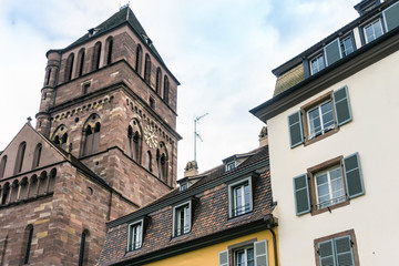 Fototapeta na wymiar Beautiful view of ancient buildings at Strasbourg, Alsace, France