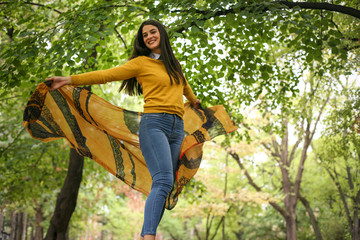 Young woman enjoy in nature.