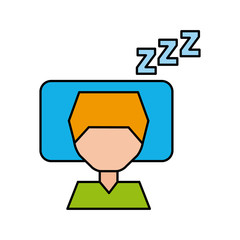 Sleeping man avatar icon vector illustration design
