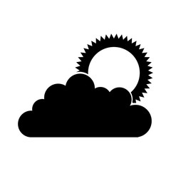 cloud sky with sun vector illustration design