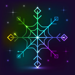 Snowflake neon lights effect