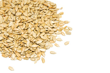Sunflower seeds isolated on white background
