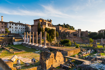 Fototapeta na wymiar World famous Imperial Fora in Rome