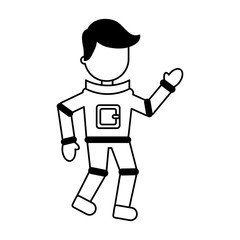 astronaut comic character icon vector illustration design