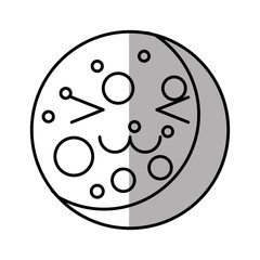 Natural satellite moon comic character vector illustration design