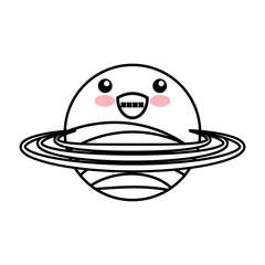 saturn planet comic character vector illustration design