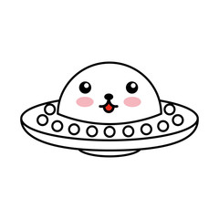 unidentified flying object comic character vector illustration design