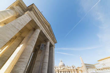 Sun shining over Saint Peter's square