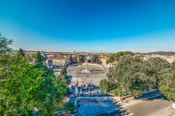 Piazza del Popolo seen from Pincio Terrace