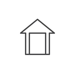Home, house line icon, outline vector sign, linear style pictogram isolated on white. Home page symbol, logo illustration. Editable stroke