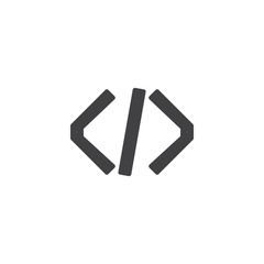 Programming code icon vector, filled flat sign, solid pictogram isolated on white. Symbol, logo illustration.