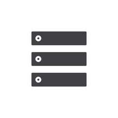 Data center, server icon vector, filled flat sign, solid pictogram isolated on white. Database symbol, logo illustration.