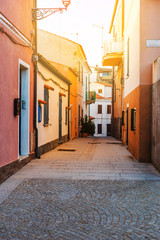 Narrow street in La Maddalena old town