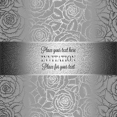 Abstract background with rosesand vintage frame