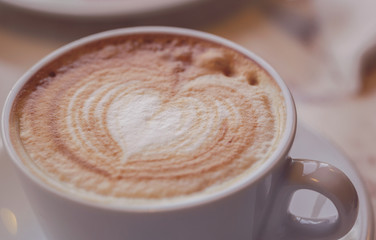 A cup of cappuccino. Macro.Shallow DOF