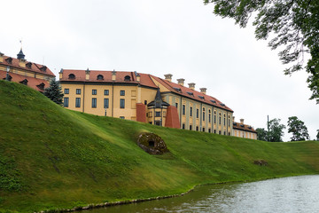 Fototapeta na wymiar View of medieval castle near Nesvizh town of Belarus Republic