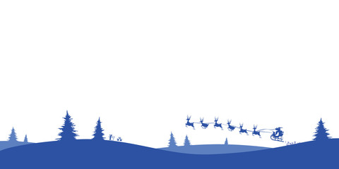 Merry Christmas - vector horizontal banner background with Santa Claus ( holiday , xmas )