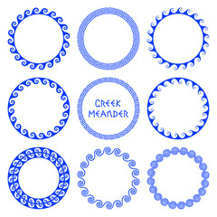 Vector set of round greek frames 3