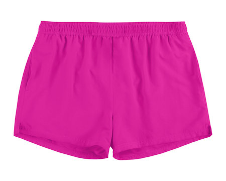 Men Pink Fuchsia Swim Sport Beach Shorts Trunks Isolated On White