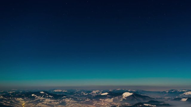 Milky way time lapse in Carpathian Mountains