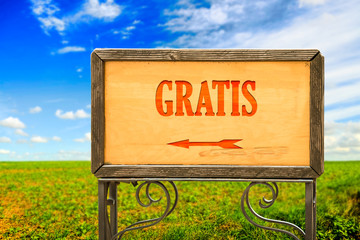 Schild 284 - Gratis