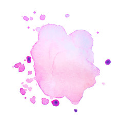 Abstract isolated watercolor hand drawn paper texture stain on white background for text design, web, label.