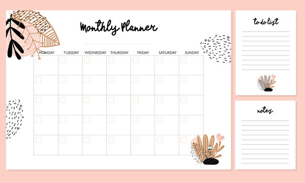 Premium Vector  Productivity planner. templates for notes, to do