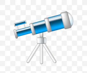 Cute Telescope Icon on Transparent Background . Isolated Vector Illustration 