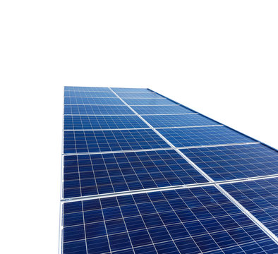 Solar Panels isolated in white background for solar energy concept images.