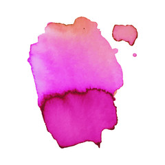 Abstract isolated watercolor hand drawn paper texture stain on white background for text design, web, label.