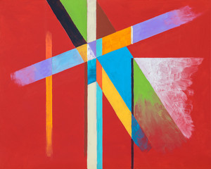 An original hard-edged geometric abstract painting.