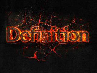 Definition Fire text flame burning hot lava explosion background.