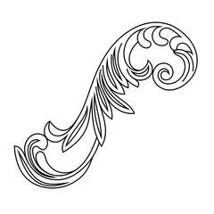 Vintage baroque ornament, corner. Retro pattern antique style acanthus. Decorative design element filigree calligraphy vector. - stock vector