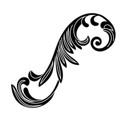 Naklejka premium Vintage baroque ornament, corner. Retro pattern antique style acanthus. Decorative design element filigree calligraphy vector. - stock vector