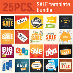 25 Square sale banners