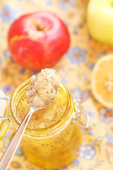 Jam from pears with poppy seeds