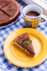 Pie with ricotta, poppy seeds and chocolate