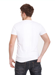 Fototapeta premium T-shirt template. Front and back view. Mock up isolated on white background.